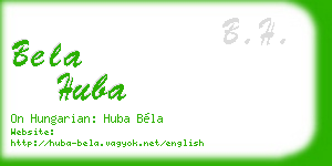 bela huba business card